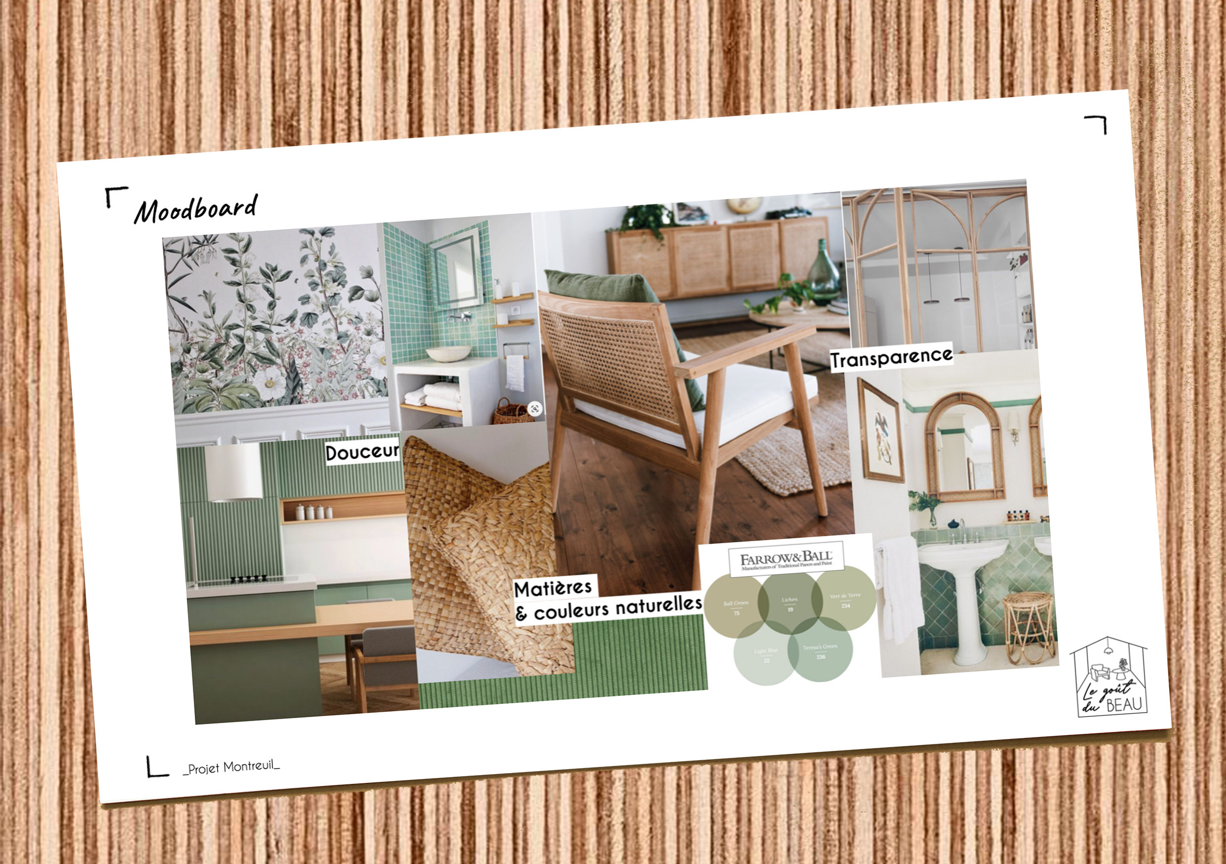 visuel moodboard ambiance nature réalisation projet Le gout du beau