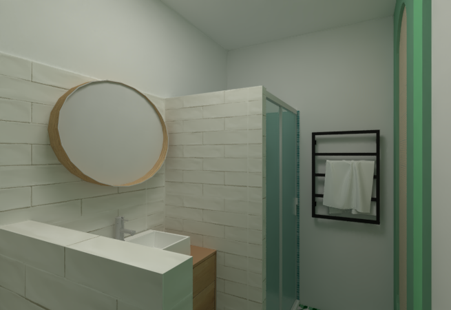 vue 3D salle de bain réalisation studio le gout du beau